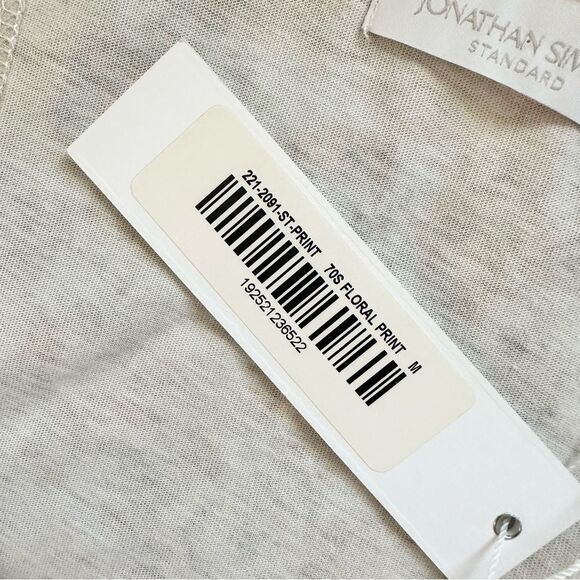 NWT JONATHAN SIMKHAI STANDARD Mary Organic Cotton Top 70s Floral Yellow Medium - Picture 7 of 9